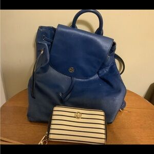 Tory Burch backpack and wallet